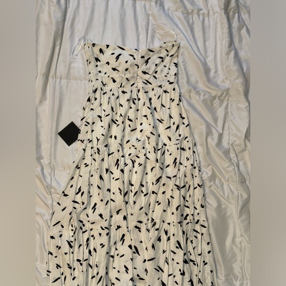 Lulus So Stylish White Abstract Print Tie-Front Strapless Midi Dress NWT - Picture 6 of 6
